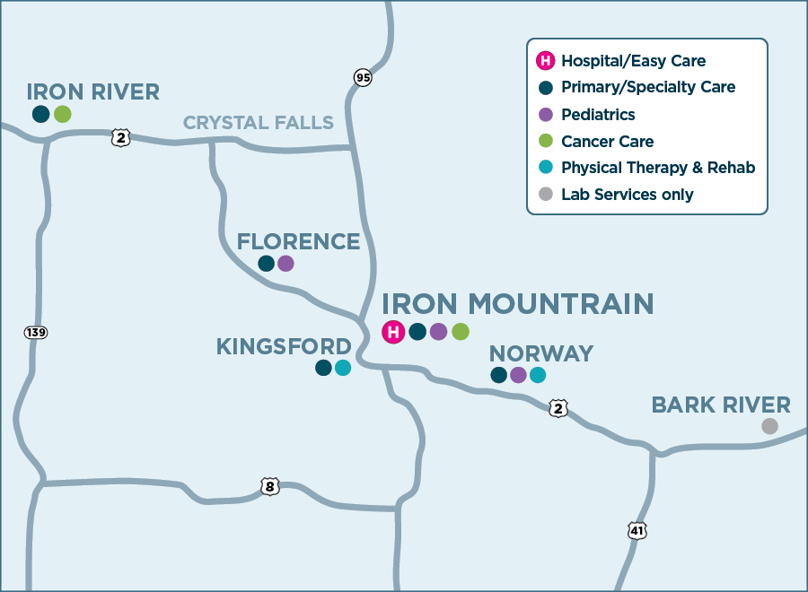 Dickinson Clinical Medical Offices map